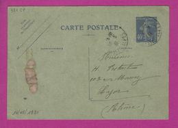 ENTIERS POSTAUX CARTE POSTALE TYPE SEMEUSE 40 Ct Obl DIGNES - Standard Postcards & Stamped On Demand (before 1995)