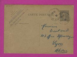 ENTIERS POSTAUX CARTE POSTALE TYPE SEMEUSE 40 Ct Obl PARIS - Standard Postcards & Stamped On Demand (before 1995)