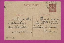 ENTIERS POSTAUX CARTE POSTALE  TYPE IRIS  Obl VARREDDES - Standard Postcards & Stamped On Demand (before 1995)