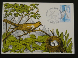 Carte Locale Card Expo Franco-suisse Ornithologie Pont De Roide 25 Doubs 1975 - Afstempelingen & Vlagstempels