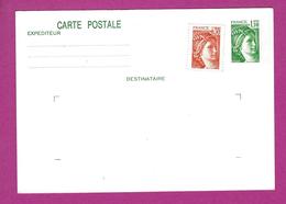 ENTIERS POSTAUX CARTE POSTALE  TYPE SABINE DE GANDON Avec Complement - Standard Postcards & Stamped On Demand (before 1995)