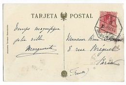 Espagne Ferroviaire Cachet Octogonal MALAGA - MADRID 1914 Sur Cpa EL PUERTO Y LA FAROLA     ...G - Otros & Sin Clasificación