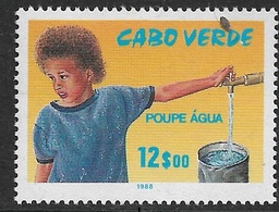 CABO VERDE 1988 POUPE ÁGUA - SAVE WATER - - Environment & Climate Protection