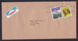 New Zealand: Airmail Cover To Netherlands, 1988, 2 Stamps, Kiwi Fruit, Mountains, Landscape, Air Label (minor Crease) - Brieven En Documenten