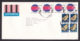 New Zealand: Airmail Cover To Netherlands, 1990, 8 Stamps, Games, Large Cancel, Fastpost Air Label (traces Of Use) - Storia Postale