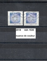 Delcampe - Variété Adhésif De 2018 Oblitéré Y&T N° Adh 1535 Nuance - Used Stamps