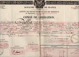 VP17.042 - MILITARIA - PARIS 1842 - Congé De Libération - Soldat CALLOT Au 71è Rgt D'Infanterie De Ligne Né à HERME - Documenti