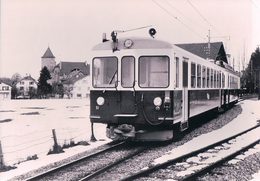 Chemin De Fer Lausanne Echallens Bercher, Train à Echallens Sous La Neige, Photo 1970 LEB 55907 - Bercher