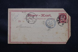 NORVÈGE - Entier Postal De Bergen Pour La France En 1877 - L 58903 - Postal Stationery