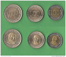 Ecuador 100 + 500 + 1.000  Sucres 1997  Bimetallici - Ecuador