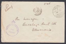 1942. PASSED BY CENSOR No. 1375 EGYPT 7 POSTAGE PREPAID -6.-JL.-42 + CENSOR To Alexan... () - JF322811 - Lettres & Documents