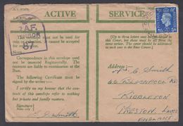 1942. ACTIVE SERVICE RAF CENSOR 87. From FIELD POST OFFICE With 2½ D Georg VI To Pres... () - JF322826 - Covers & Documents