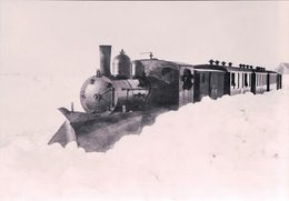 Chemin De Fer Lausanne Echallens Bercher, Train à Vapeur Près Echallens Dans La Neige, Photo 1918 Retirage LEB 55701 - Bercher