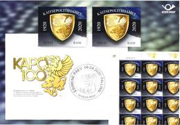 Estonia:Stamp Defence Police 100 Postcard - Briefmarken (Abbildungen)