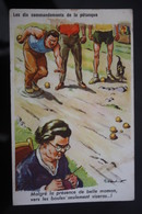 OLD  Postcard - Humour  - PETANQUE. 1950s - Regional Games