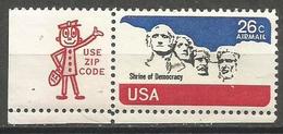 USA - 1974 Mount Rushmore Zip Single  MNH **  Sc C88 - 3b. 1961-... Nuevos