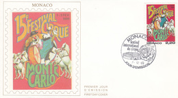 MONACO 1989, Circus Monte Carlo, Michel 1940 FDC 26813 - Cirque