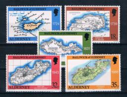 Alderney 1989 Landkarten Mi.Nr. 37/41 Kpl. Satz ** - Alderney