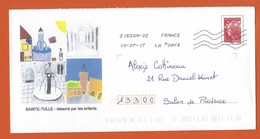 ENTIERS POSTAUX PRET A POSTER TYPE BEAUJARD Repiquage VILLE DE SAINTE TULLE THEME DESSIN ENFANT ARCHITECTURE - Listos Para Enviar: Transplantes/Beaujard