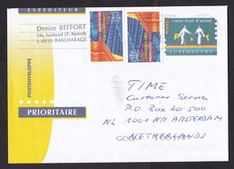 Luxembourg: Stationery Cover To Netherlands, 2005, 2 Extra Stamps, Trade Union, Construction Work (small Stain) - Briefe U. Dokumente