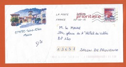 ENTIERS POSTAUX PRET A POSTER TYPE LOGO ROUGE Repiquage Ville De SAINT CLAIR MARIE THEME ARCHITECTURE - Listos A Ser Enviados: Otros (1995-...)