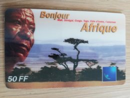 FRANCE/FRANKRIJK  50 FF BONJOUR AFRIQUE    PREPAID  USED    ** 1468** - Nachladekarten (Handy/SIM)