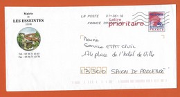 ENTIERS POSTAUX PRET A POSTER TYPE LOGO ROUGE Repiquage Ville De LES ESSEINTES GIRONDE THEME ARCHITECTURE PUITS - Prêts-à-poster: Other (1995-...)