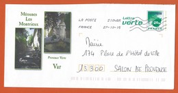 ENTIERS POSTAUX PRET A POSTER TYPE LOGO VERTE Repiquage Ville De MEOUNES LES MONTRIEUX VAR THEME ARCHITECTURE FONTAINE - PAP: Sonstige (1995-...)