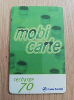 FRANCE/FRANKRIJK  Mobi Recharge 70    PREPAID  USED    ** 1475** - Nachladekarten (Handy/SIM)