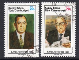 Cyprus Turkish 1985 Fazil Kucuk Death Anniversary Set Of 2, Used, SG 166/7 (A) - Usati