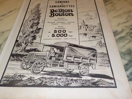 ANCIENNE PUBLICITE CAMION  DE DION BOUTON  1924 - Camions