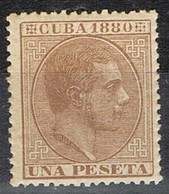 Sello 1 Pta. CUBA, Colonia Española  1880, Edifil Num 61 ** - Kuba (1874-1898)