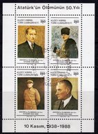 Cyprus Turkish 1988 50th Anniversary Of Kemal Ataturk's Death MS, Used, SG 246 (A) - Gebruikt