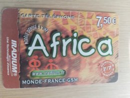 FRANCE/FRANKRIJK   AFRICA € 7,5 PREPAID  USED    ** 1507** - Nachladekarten (Handy/SIM)