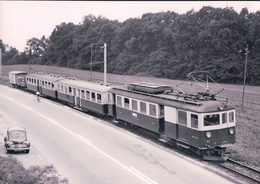 Chemin De Fer Lausanne Echallens Bercher, Train Entre Jouxtens Et Lussex + Voiture, Photo 1958 BVA LEB 193.5 - Bercher