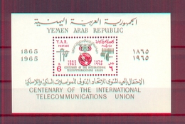 Yemen 1965 - Yeman Arab Republic - Centenary Of The International Telecommunications Union - Minisheet - MNH** - Yemen