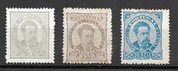 Portugal 1882 - D. Luís I . De Frente - Serie Completa Afinsa 56/58 - Unused Stamps