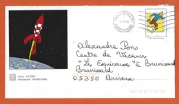 FRANCE ENTIERS POSTAUX PRET A POSTER THEME BANDES DESSINEES TINTIN FUSEE - Bandes Dessinées