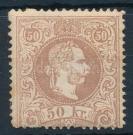 * 1867 50kr Barna, ívelválasztó Vonal Vízjellel, Eredeti Gumival, Falcos / Brown, With "Bogenteilungsstrich", With Origi - Autres & Non Classés