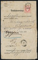 1870 Tudakozványon 5kr Bélyeg / 5kr On Reclamation Form "NAGYKŐRÖS" - Czegléd - Autres & Non Classés