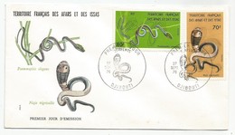 Afars Et Issas Côte Fr. Des Somalis Djibouti Somali Coast Yv.436/37 Série Complète Sur Enveloppe FDC 1976 Serpents - Storia Postale