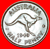 · KANGAROO RIGHT: AUSTRALIA ★ 1/2 PENNY 1949 PERTH! George VI (1937-1952)! LOW START ★ NO RESERVE! - ½ Penny