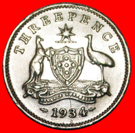 ~ SILVER: AUSTRALIA ★ 3 PENCE 1934! George V (1911-1936) LOW START ★ NO RESERVE! - Threepence