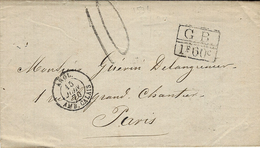 1870 -lettre En Port Du De Montevideo Pour Paris -voie Anglaise -marque D'échange G B / 1f 60 C - Voir Entrée  Calais - Marques D'entrées