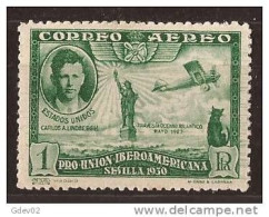 ES588-LA039-TEUESAERSC.1º Vuelo Sobre El Atlantico.Lindbergn.PRO UNION IBEROAMERICANA .AEREO. 1930 (Ed 588**) Nuevo,s/c. - Sonstige & Ohne Zuordnung