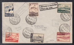 ISLANDA 1947 POSTA AEREA FDC SET UNIFICATO A21/A26 - Luftpost