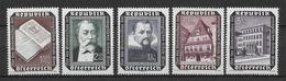 AUTRICHE - 1953 - SERIE COMPLETE PROTESTANTISME YVERT N° 822/826 ** MNH - COTE = 20 EUR. - Unused Stamps