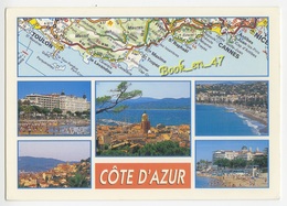 {59318} Côte D' Azur , Carte Et Multivues ; Divers Aspects - Cartes Géographiques