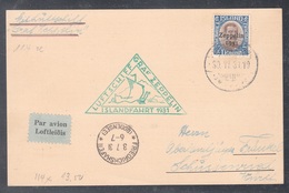 ISLANDA 1931  POSTA AEREA GRAZ ZEPPELIN  1 KR. UNIFICATO N. A10   SPLENDIDA 03.06.1931 - Poste Aérienne