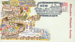 USA 1986, Circus, July11, Milwaukee Day FDC 26857 - Cirque